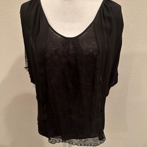 Joie Black Top with lace detail